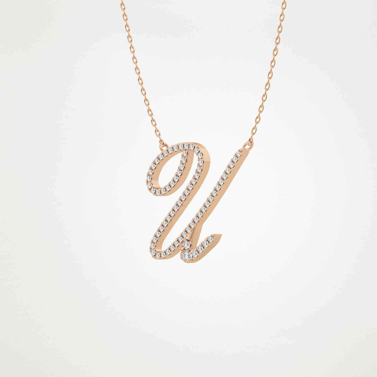0.157 CT Moissanite U Shaped Necklace in 14K or 18K Solid Gold – DEF Color, VVS Clarity