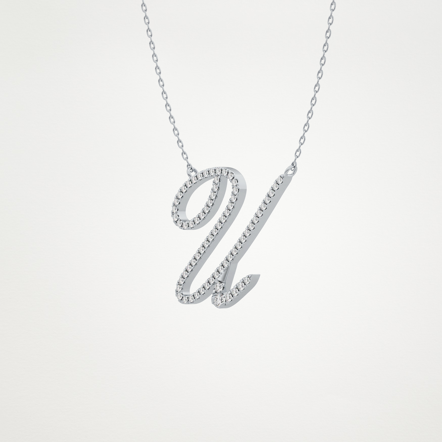 0.157 CT Moissanite U Shaped Necklace in 14K or 18K Solid Gold – DEF Color, VVS Clarity