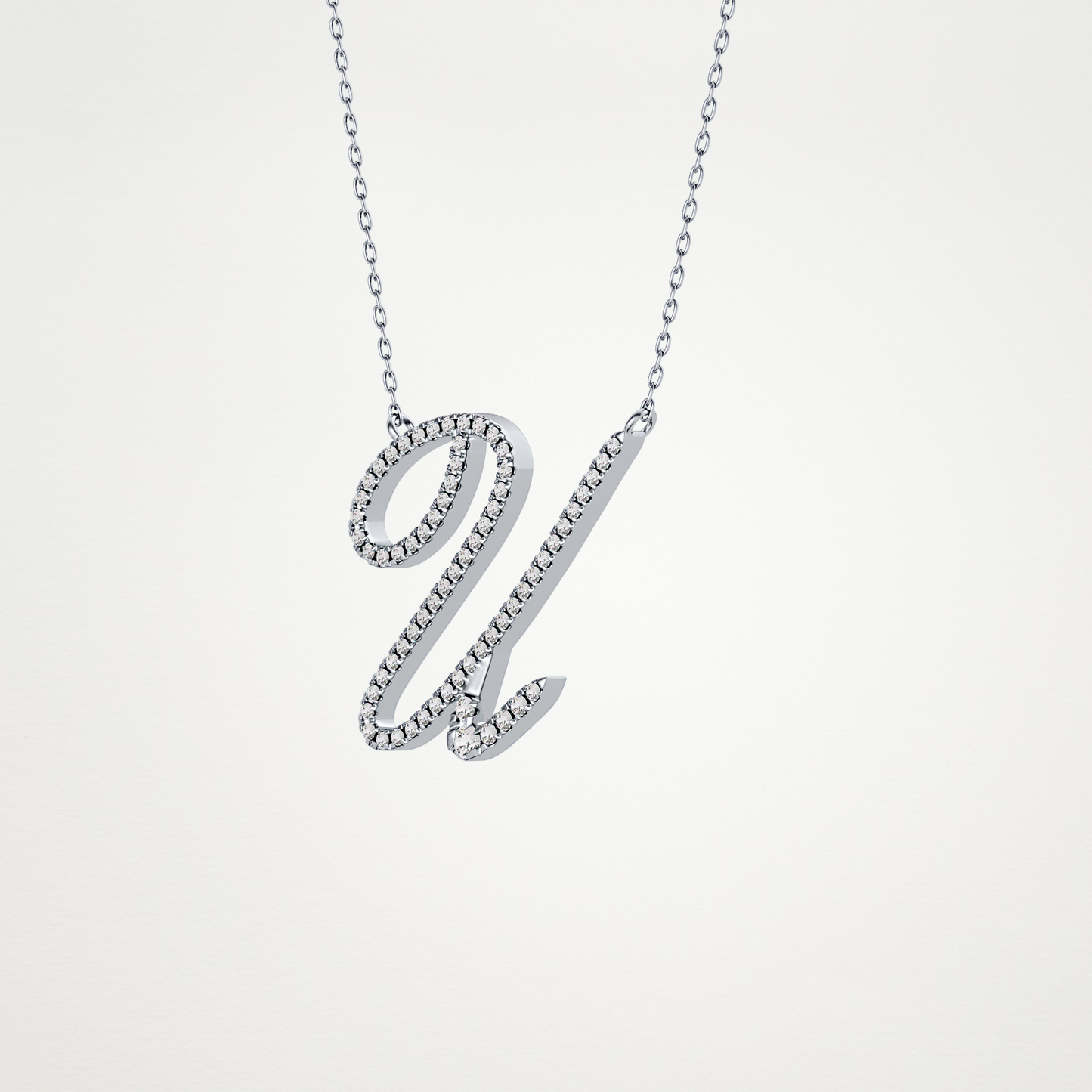 0.157 CT Moissanite U Shaped Necklace in 14K or 18K Solid Gold – DEF Color, VVS Clarity