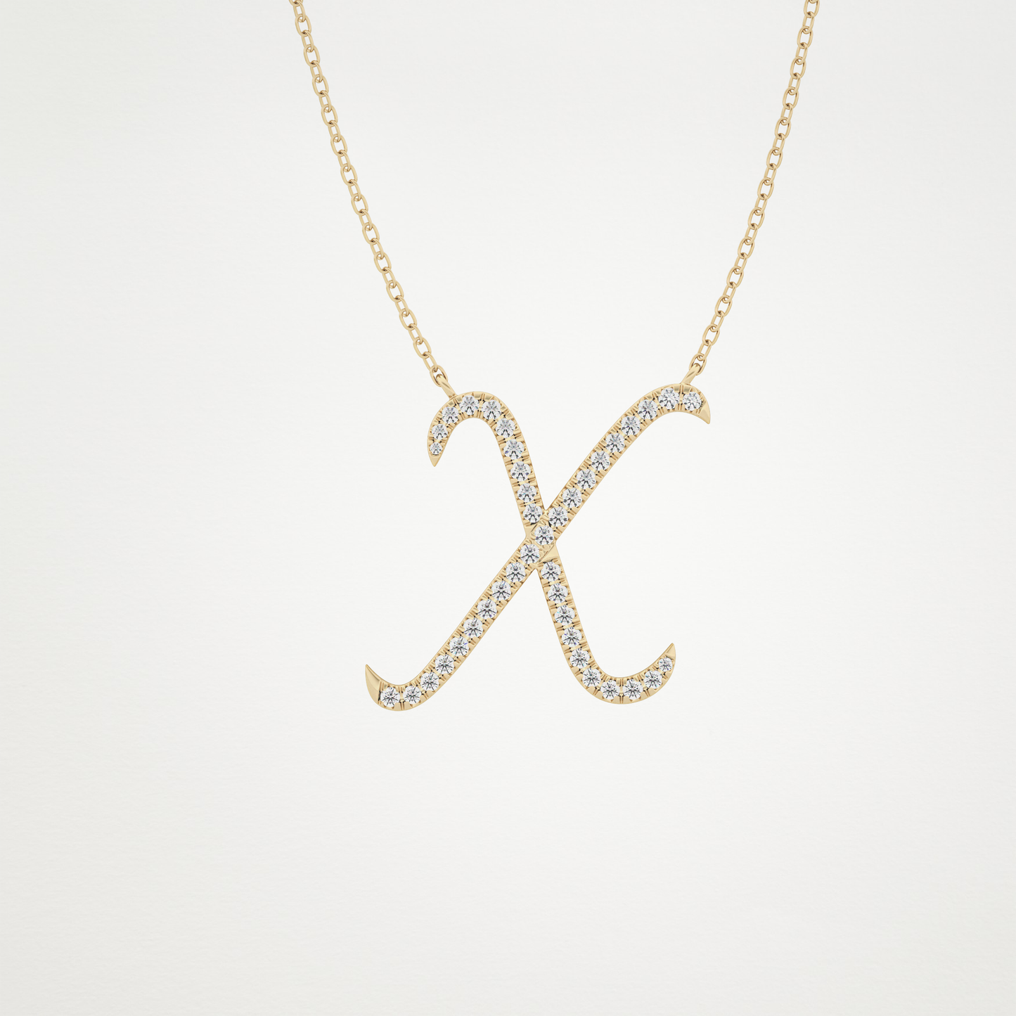 0.133 CT Moissanite X Shaped Necklace in 14K or 18K Solid Gold – DEF Color, VVS Clarity