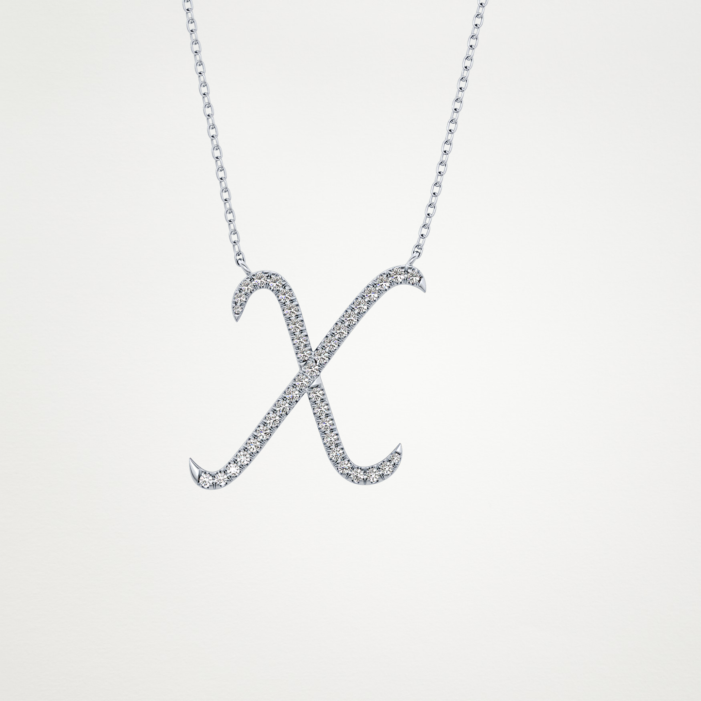 0.133 CT Moissanite X Shaped Necklace in 14K or 18K Solid Gold – DEF Color, VVS Clarity