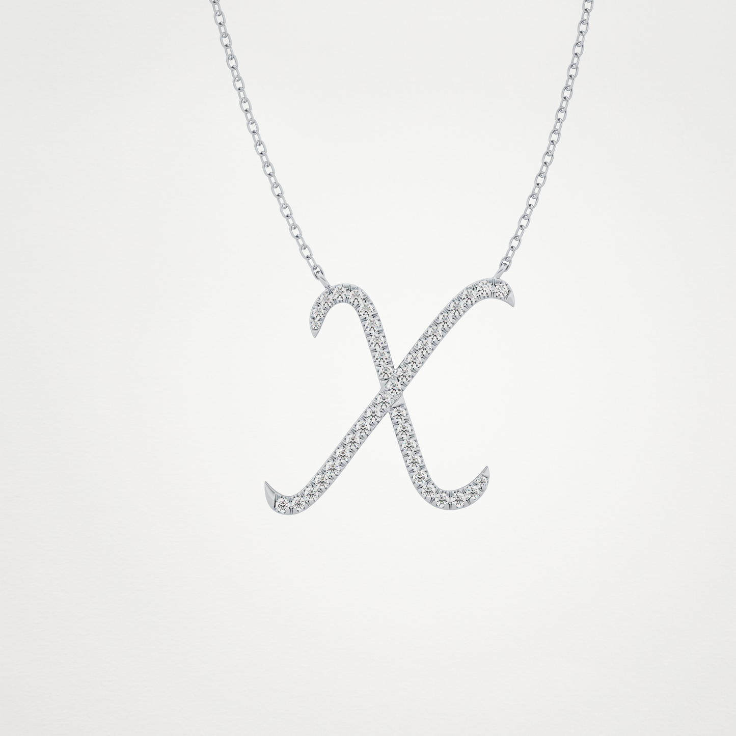 0.133 CT Moissanite X Shaped Necklace in 14K or 18K Solid Gold – DEF Color, VVS Clarity