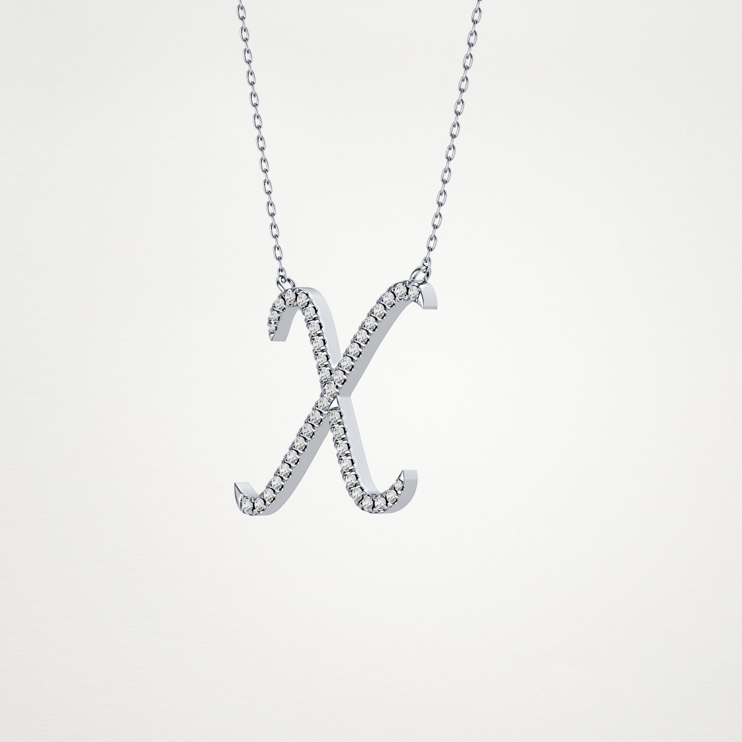 0.133 CT Moissanite X Shaped Necklace in 14K or 18K Solid Gold – DEF Color, VVS Clarity