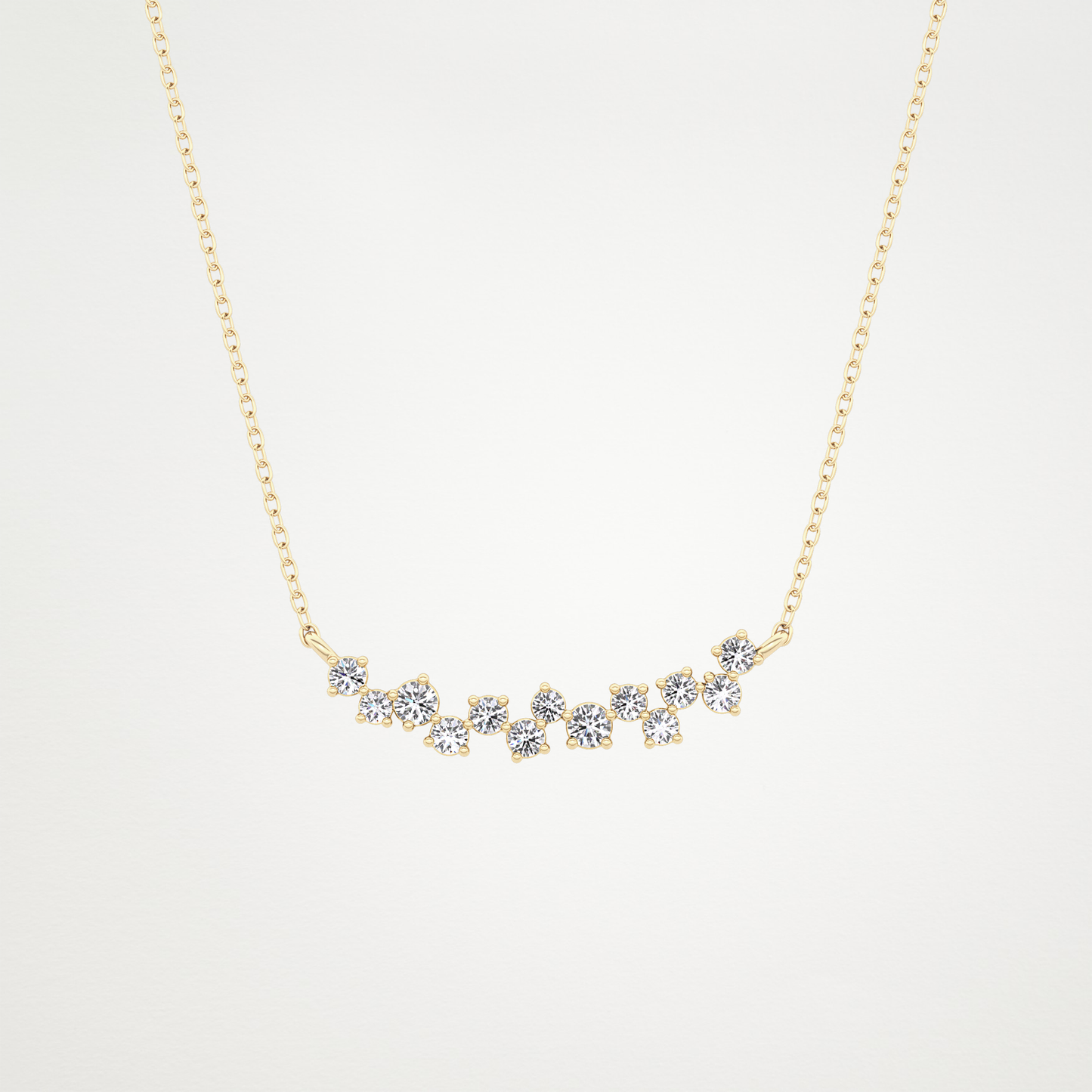 0.241 CT Moissanite Cluster Necklace in 14K or 18K Solid Gold – DEF Color, VVS Clarity
