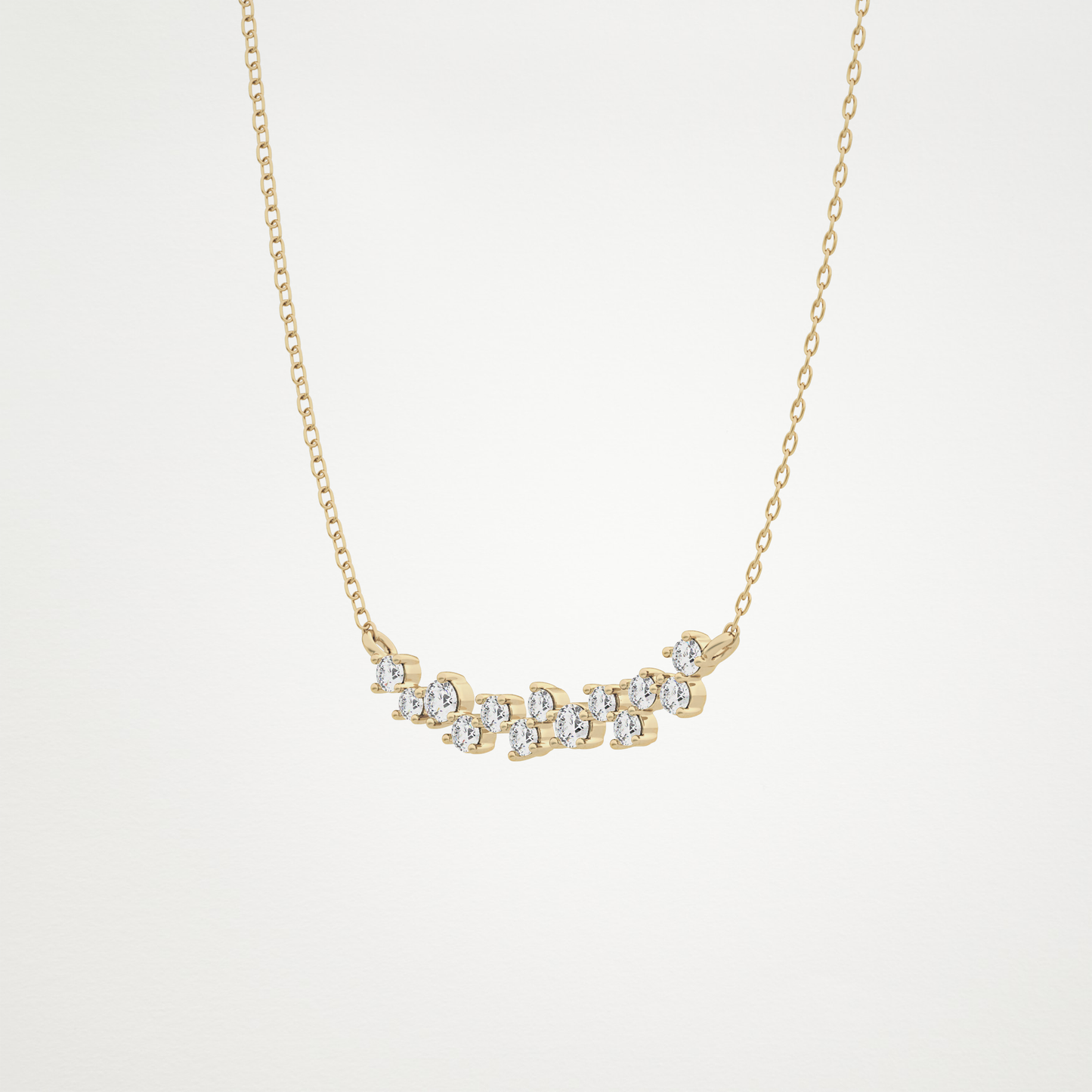 0.241 CT Moissanite Cluster Necklace in 14K or 18K Solid Gold – DEF Color, VVS Clarity