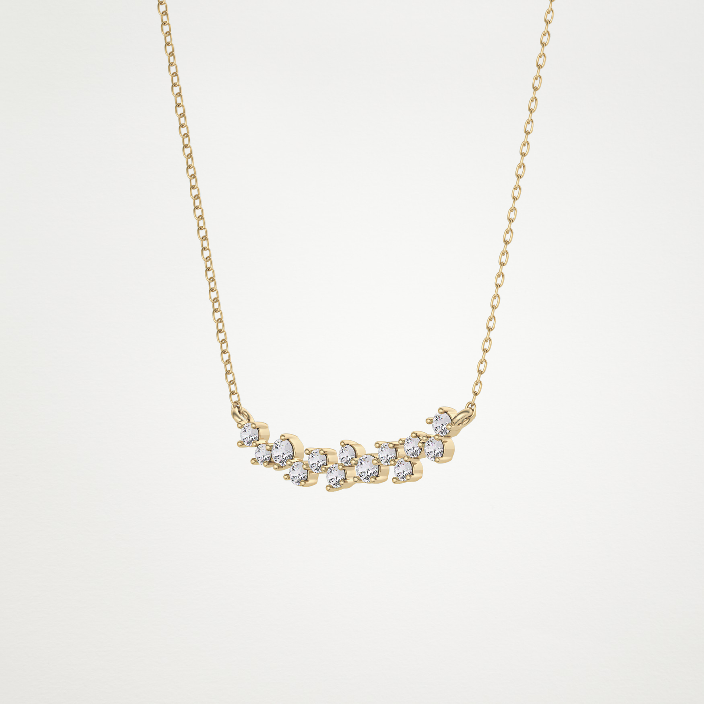 0.241 CT Moissanite Cluster Necklace in 14K or 18K Solid Gold – DEF Color, VVS Clarity
