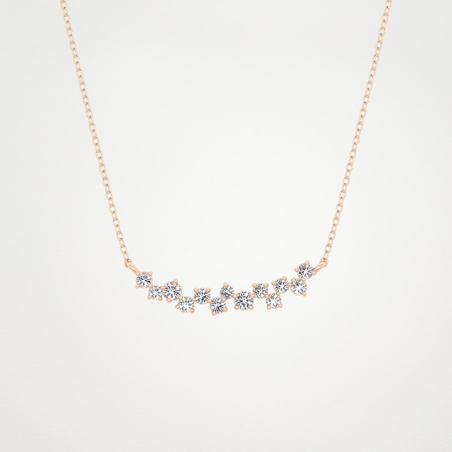 0.241 CT Moissanite Cluster Necklace in 14K or 18K Solid Gold – DEF Color, VVS Clarity