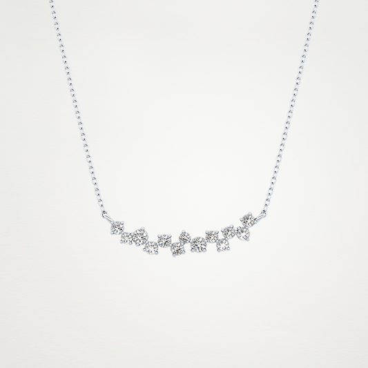 0.241 CT Moissanite Cluster Necklace in 14K or 18K Solid Gold – DEF Color, VVS Clarity
