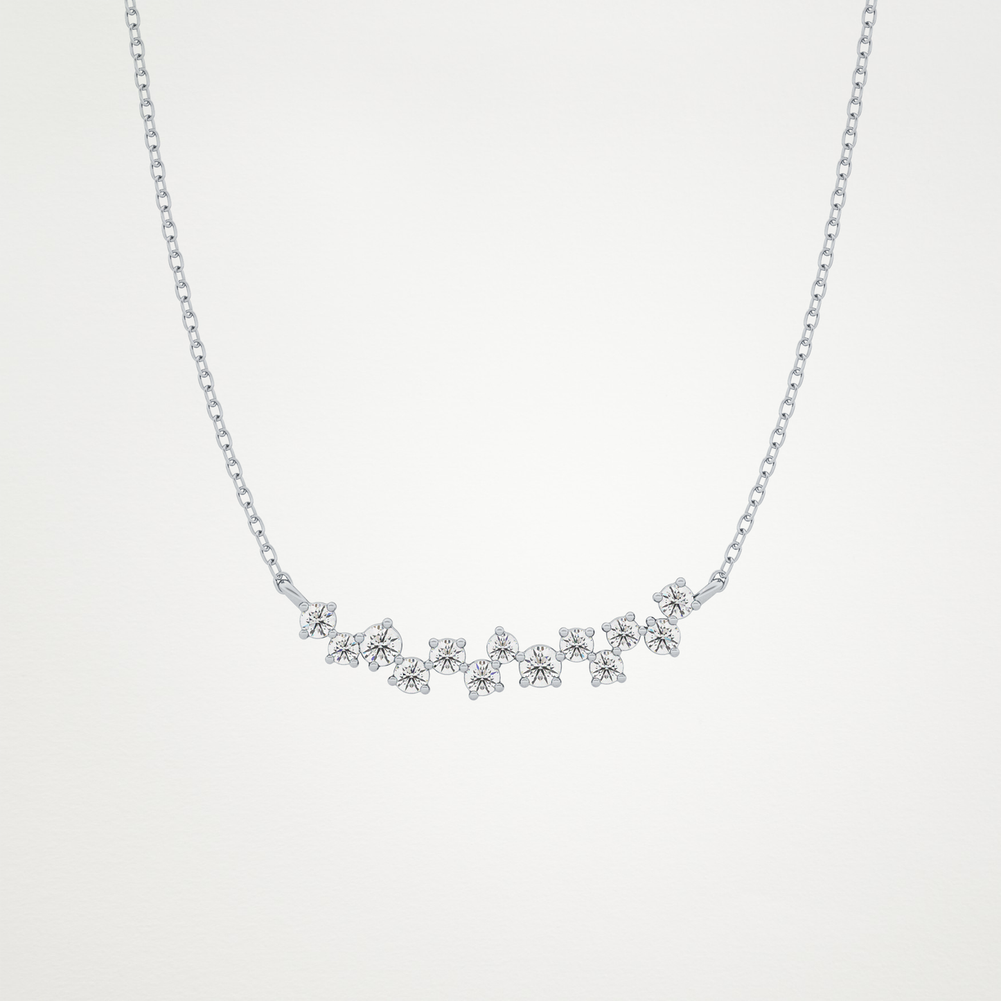 0.241 CT Moissanite Cluster Necklace in 14K or 18K Solid Gold – DEF Color, VVS Clarity