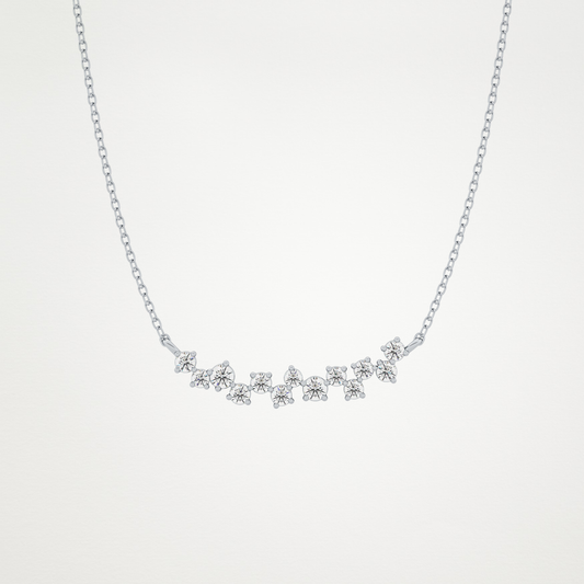 0.241 CT Moissanite Cluster Necklace in 14K or 18K Solid Gold – DEF Color, VVS Clarity