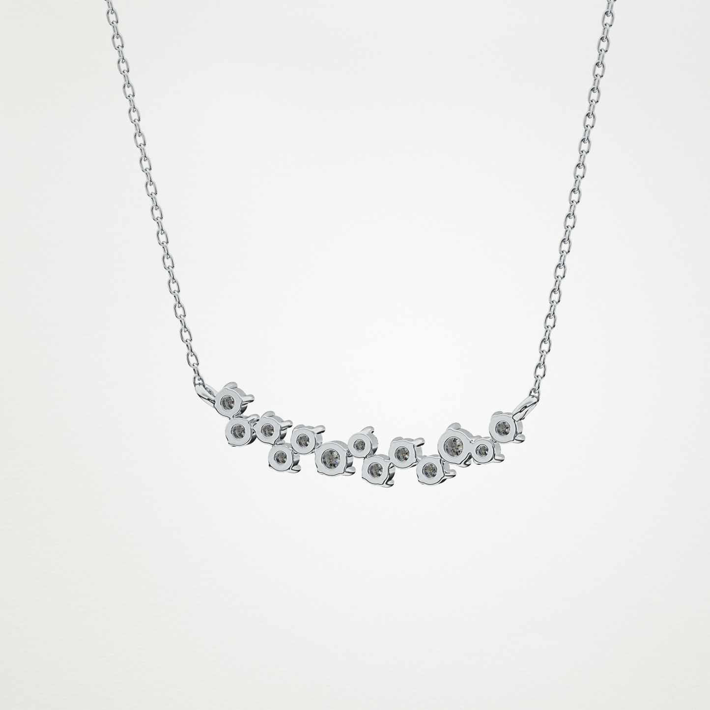 0.241 CT Moissanite Cluster Necklace in 14K or 18K Solid Gold – DEF Color, VVS Clarity