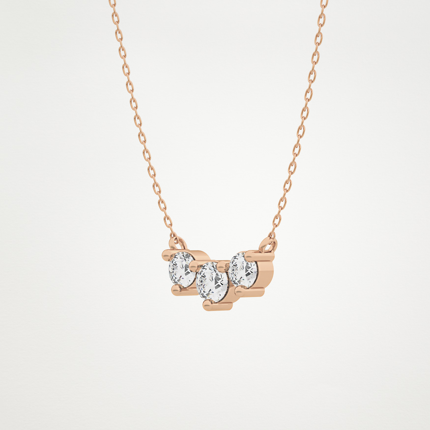 0.35 CT Moissanite 3 Stones Necklace in 14K or 18K Solid Gold – DEF Color, VVS Clarity