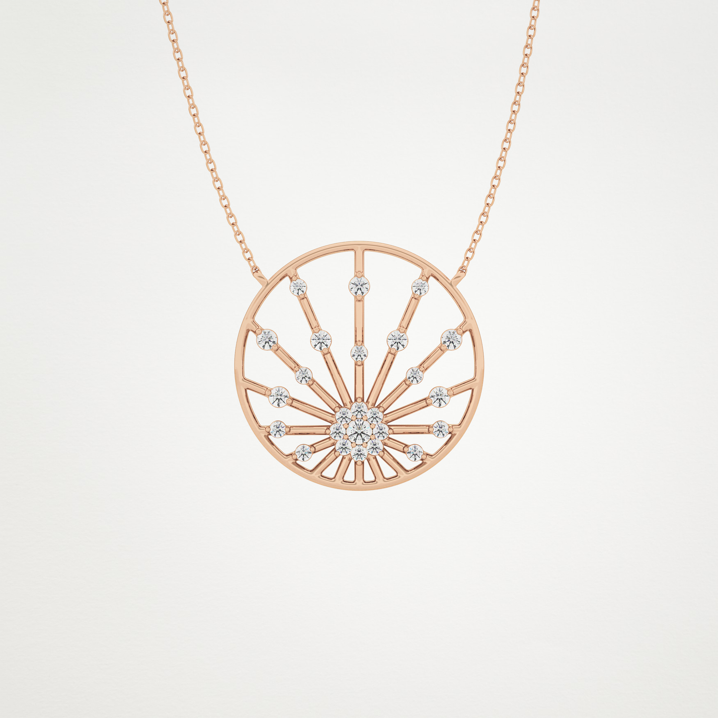 0.28 CT Moissanite Circle Shaped Necklace in 14K or 18K Solid Gold – DEF Color, VVS Clarity