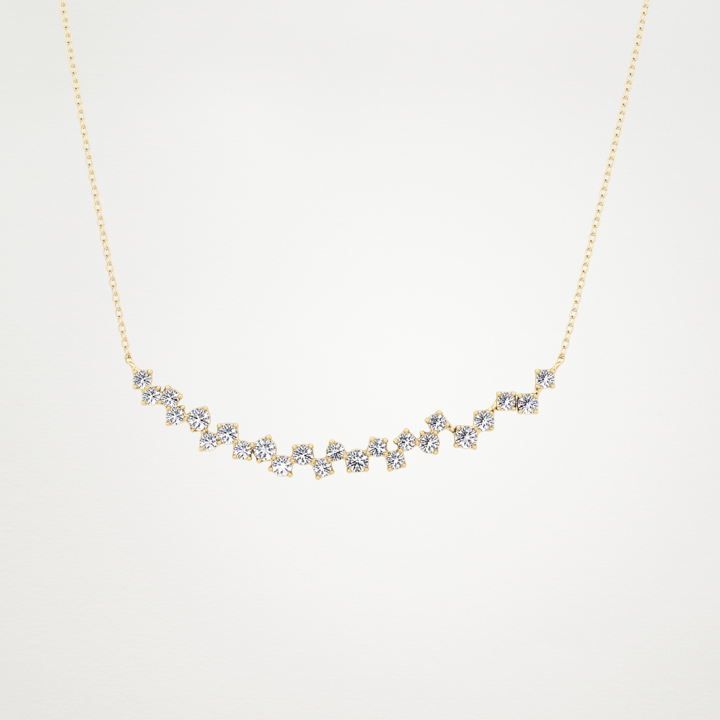 0.65 CT Moissanite Cluster Necklace in 14K or 18K Solid Gold – DEF Color, VVS Clarity