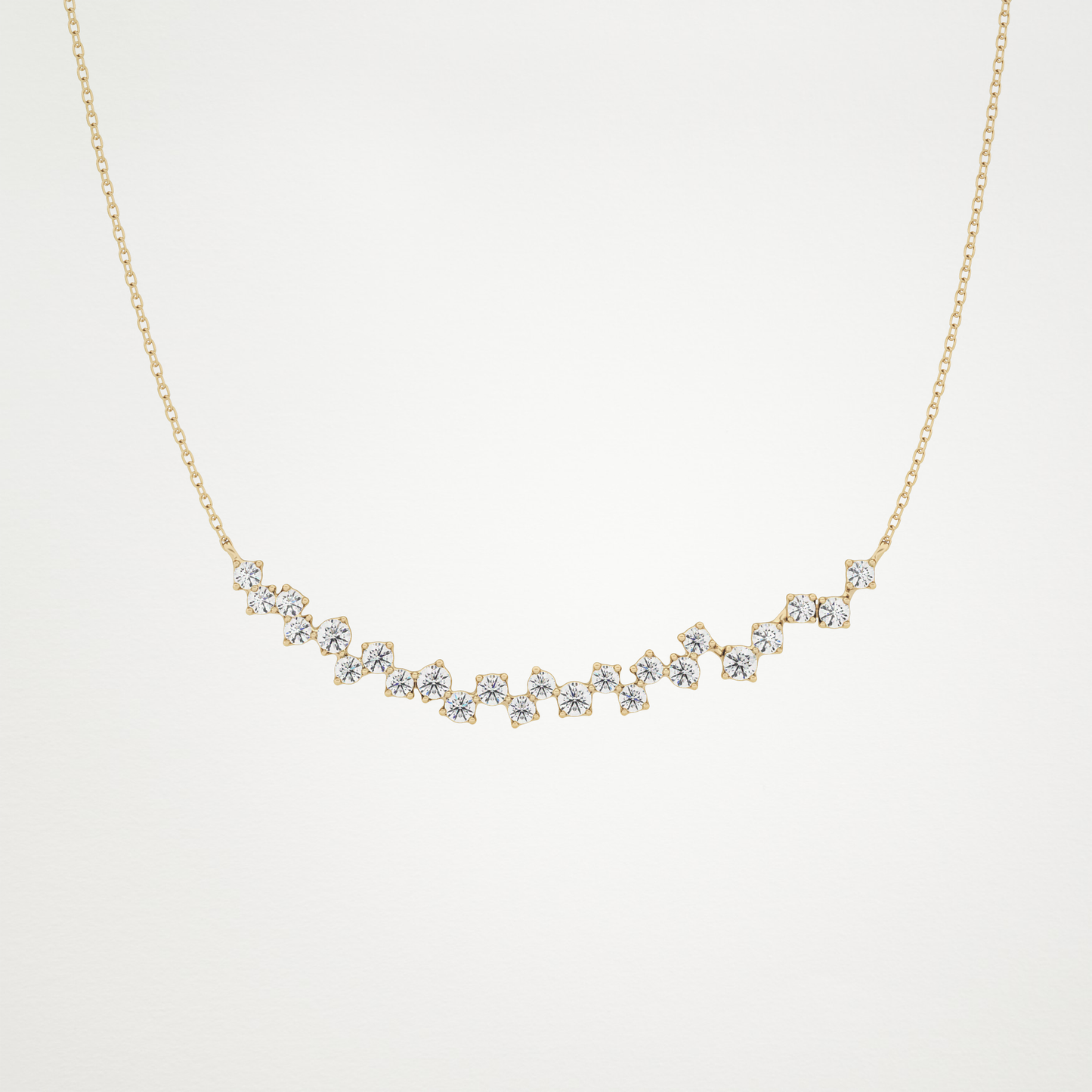 0.65 CT Moissanite Cluster Necklace in 14K or 18K Solid Gold – DEF Color, VVS Clarity