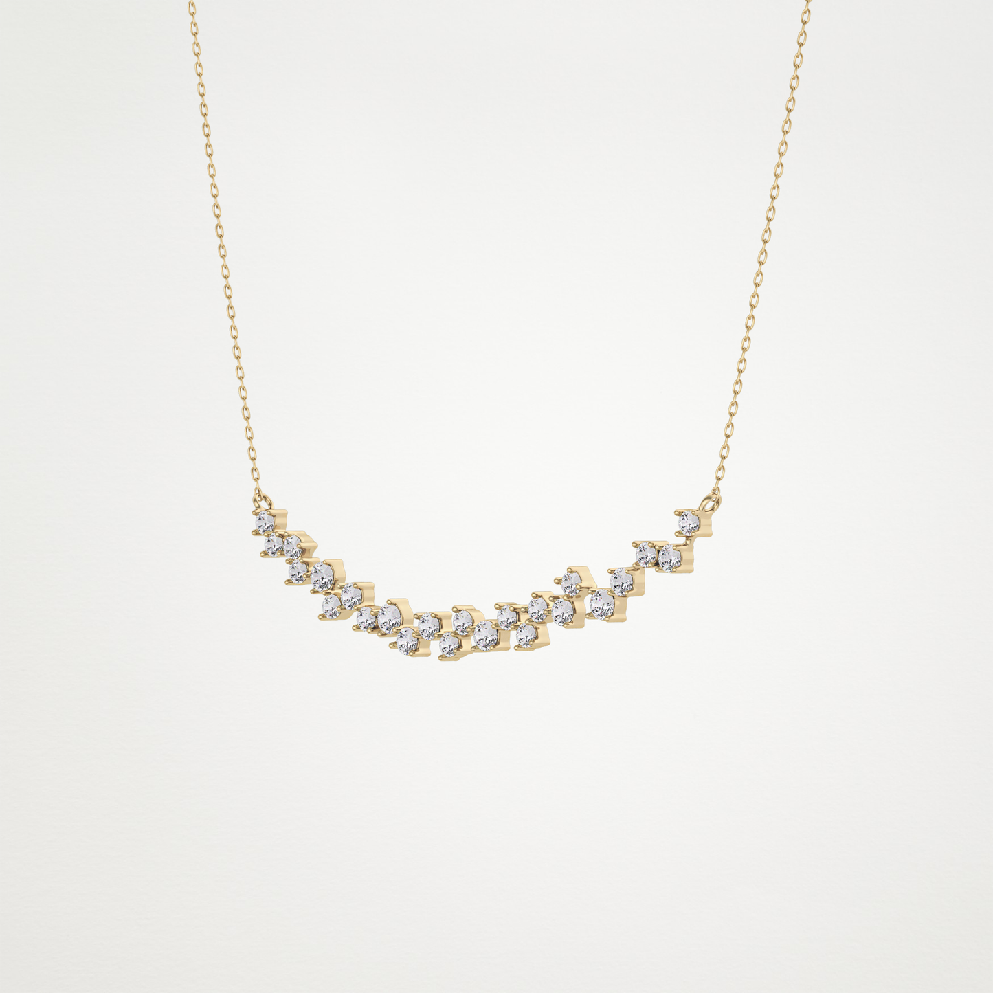 0.65 CT Moissanite Cluster Necklace in 14K or 18K Solid Gold – DEF Color, VVS Clarity