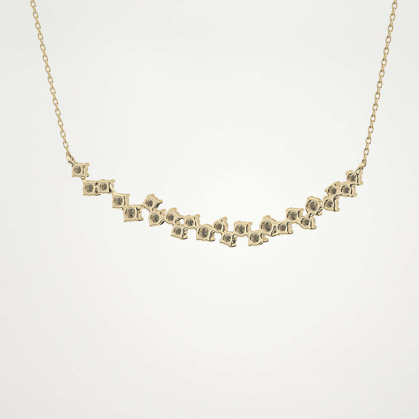 0.65 CT Moissanite Cluster Necklace in 14K or 18K Solid Gold – DEF Color, VVS Clarity