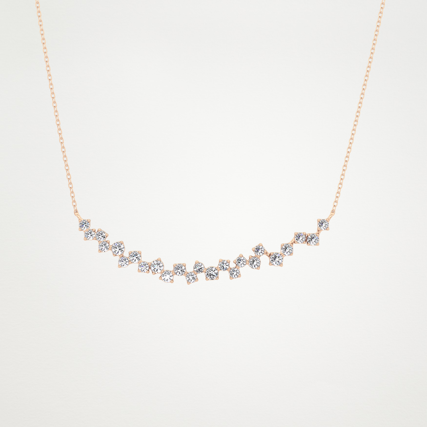 0.65 CT Moissanite Cluster Necklace in 14K or 18K Solid Gold – DEF Color, VVS Clarity