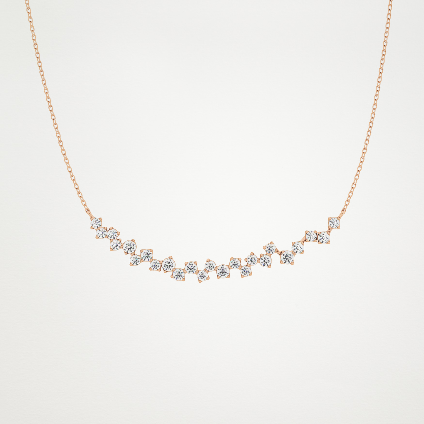0.65 CT Moissanite Cluster Necklace in 14K or 18K Solid Gold – DEF Color, VVS Clarity