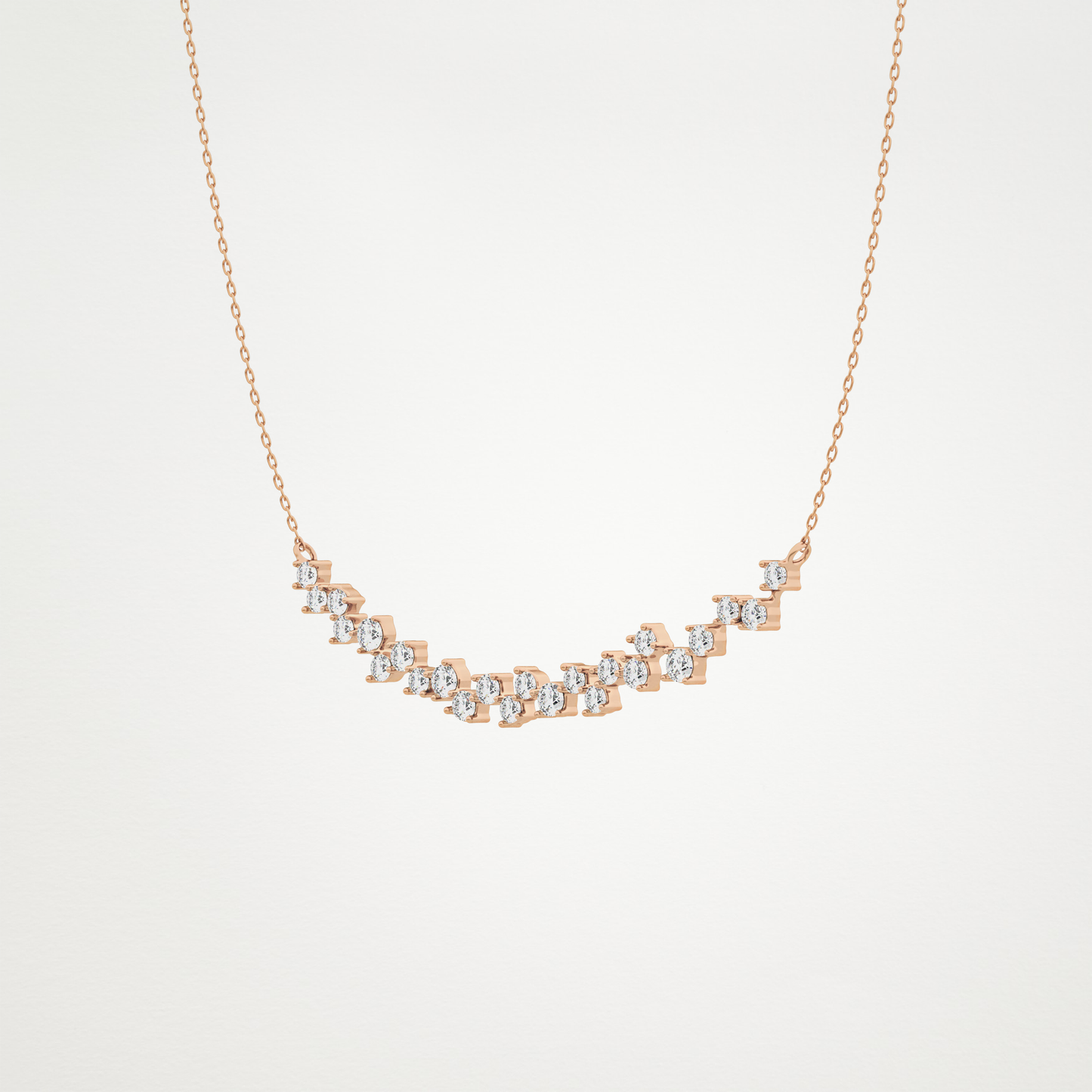 0.65 CT Moissanite Cluster Necklace in 14K or 18K Solid Gold – DEF Color, VVS Clarity