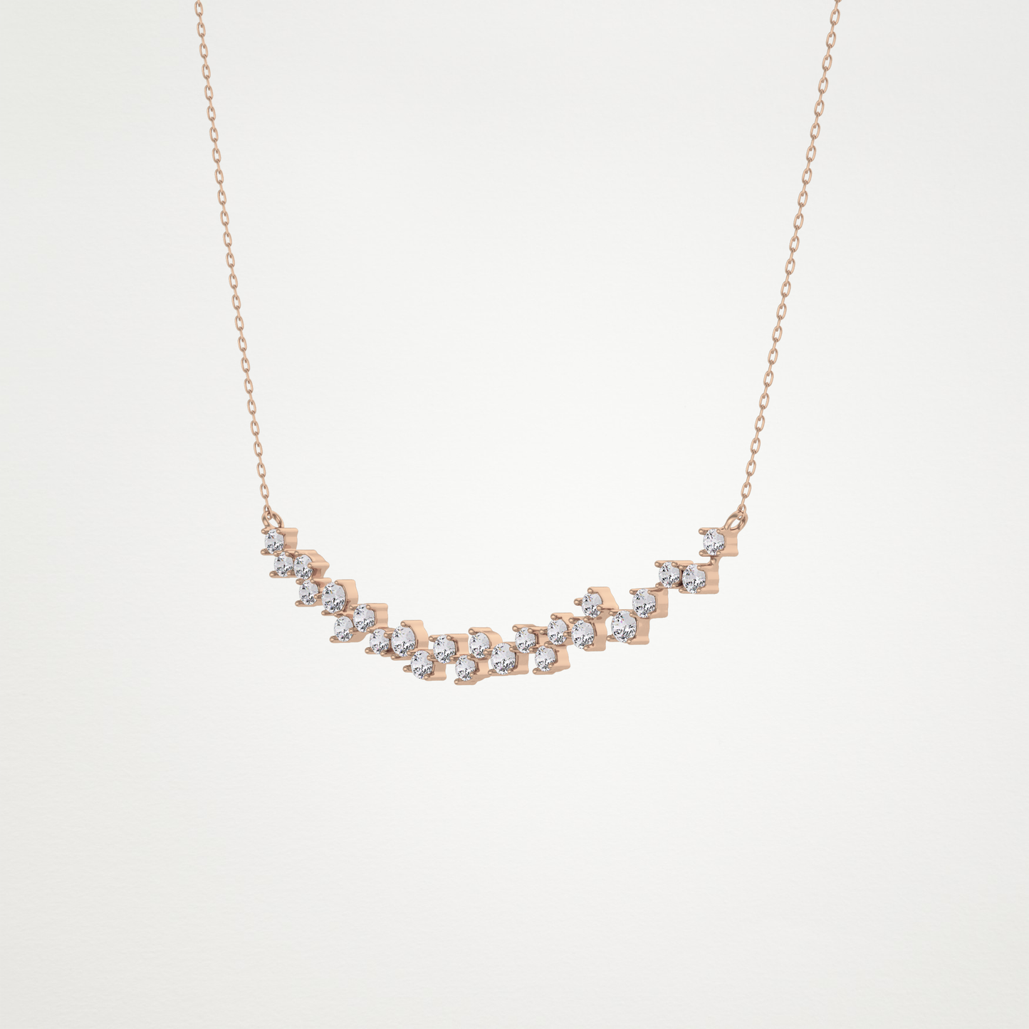0.65 CT Moissanite Cluster Necklace in 14K or 18K Solid Gold – DEF Color, VVS Clarity