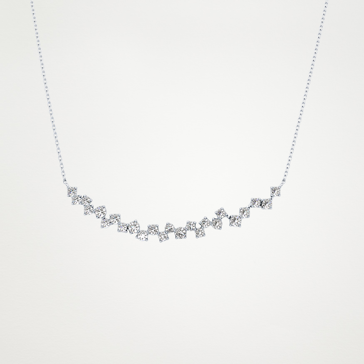 0.65 CT Moissanite Cluster Necklace in 14K or 18K Solid Gold – DEF Color, VVS Clarity