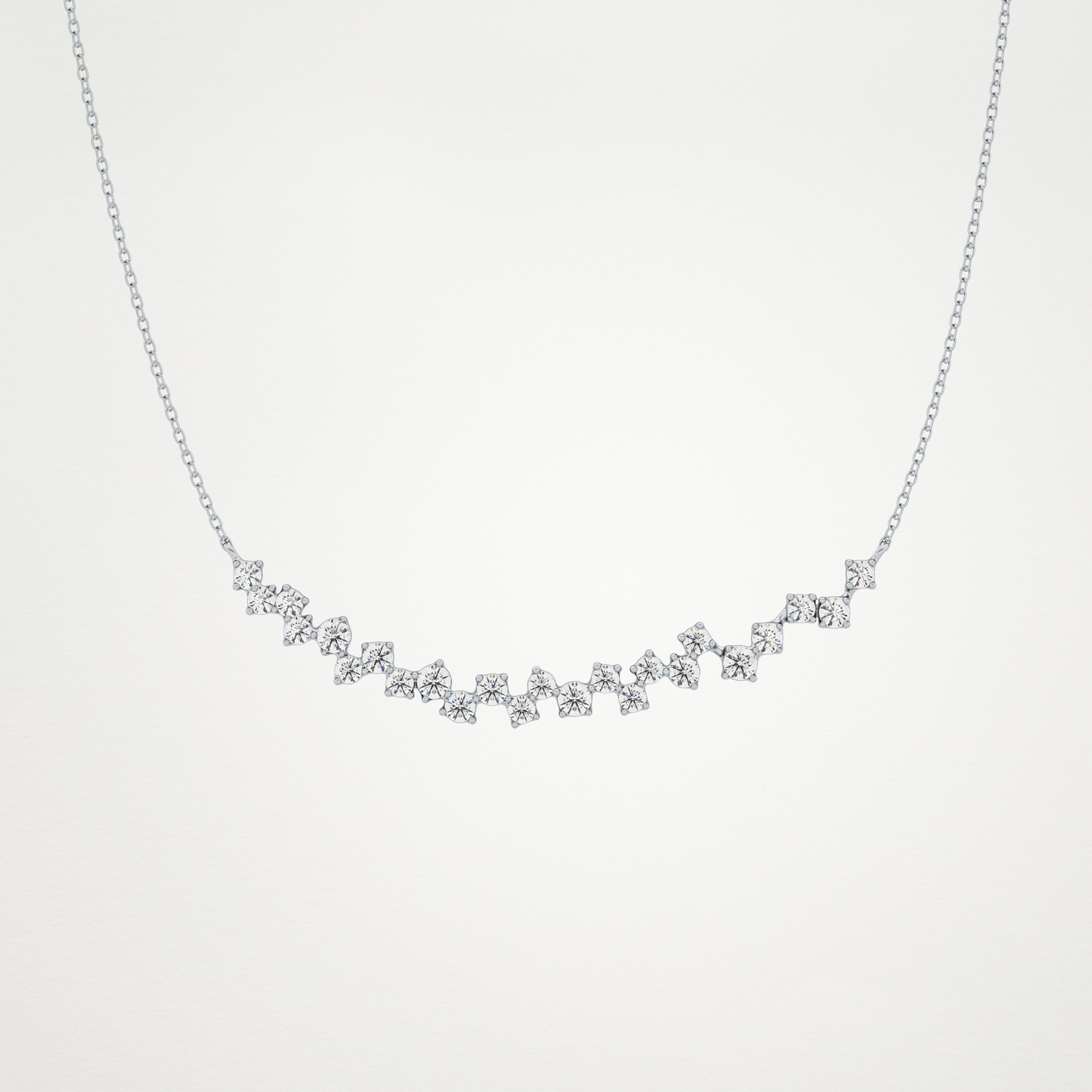 0.65 CT Moissanite Cluster Necklace in 14K or 18K Solid Gold – DEF Color, VVS Clarity