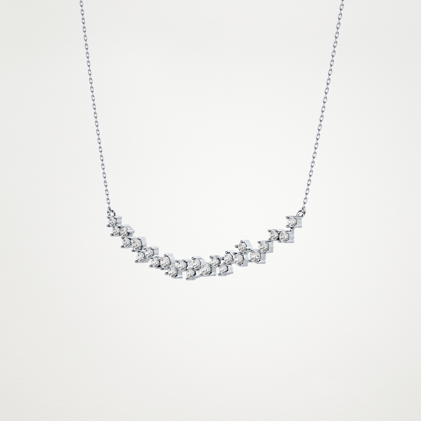 0.65 CT Moissanite Cluster Necklace in 14K or 18K Solid Gold – DEF Color, VVS Clarity