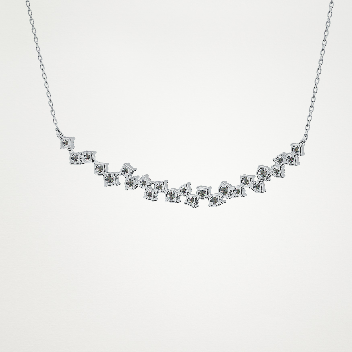 0.65 CT Moissanite Cluster Necklace in 14K or 18K Solid Gold – DEF Color, VVS Clarity