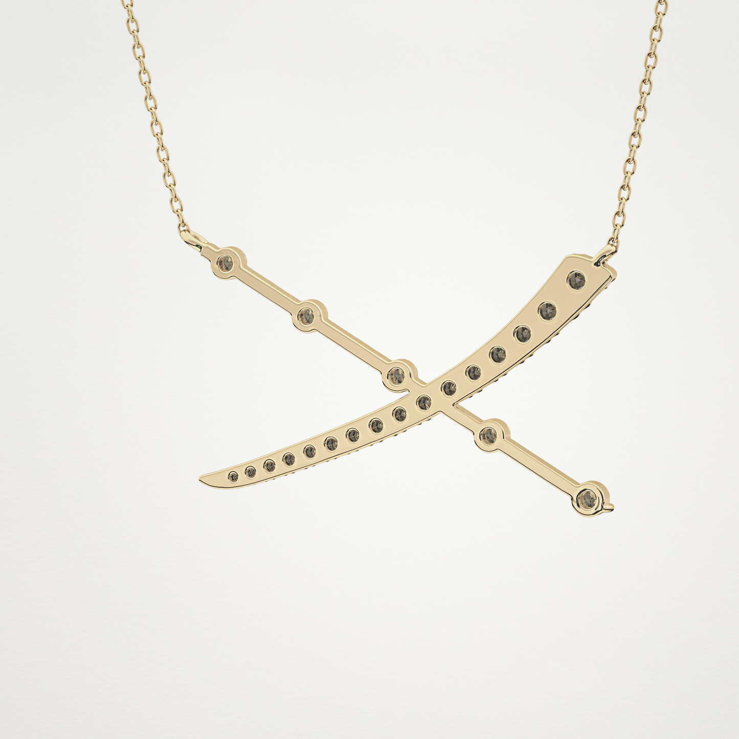 0.34 CT Moissanite X Shaped Necklace in 14K or 18K Solid Gold – DEF Color, VVS Clarity