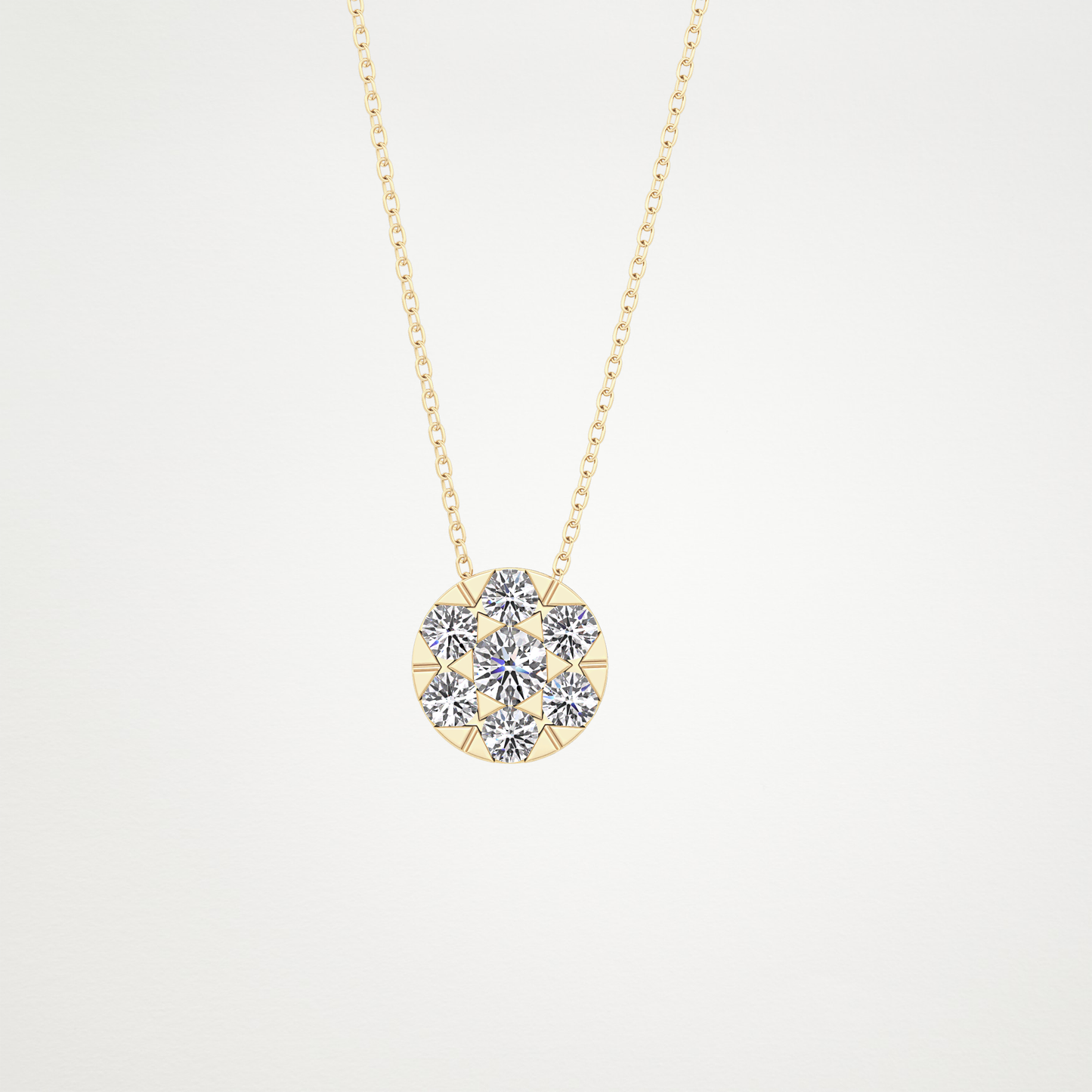 0.57 CT Moissanite Circle Shaped Necklace in 14K or 18K Solid Gold – DEF Color, VVS Clarity