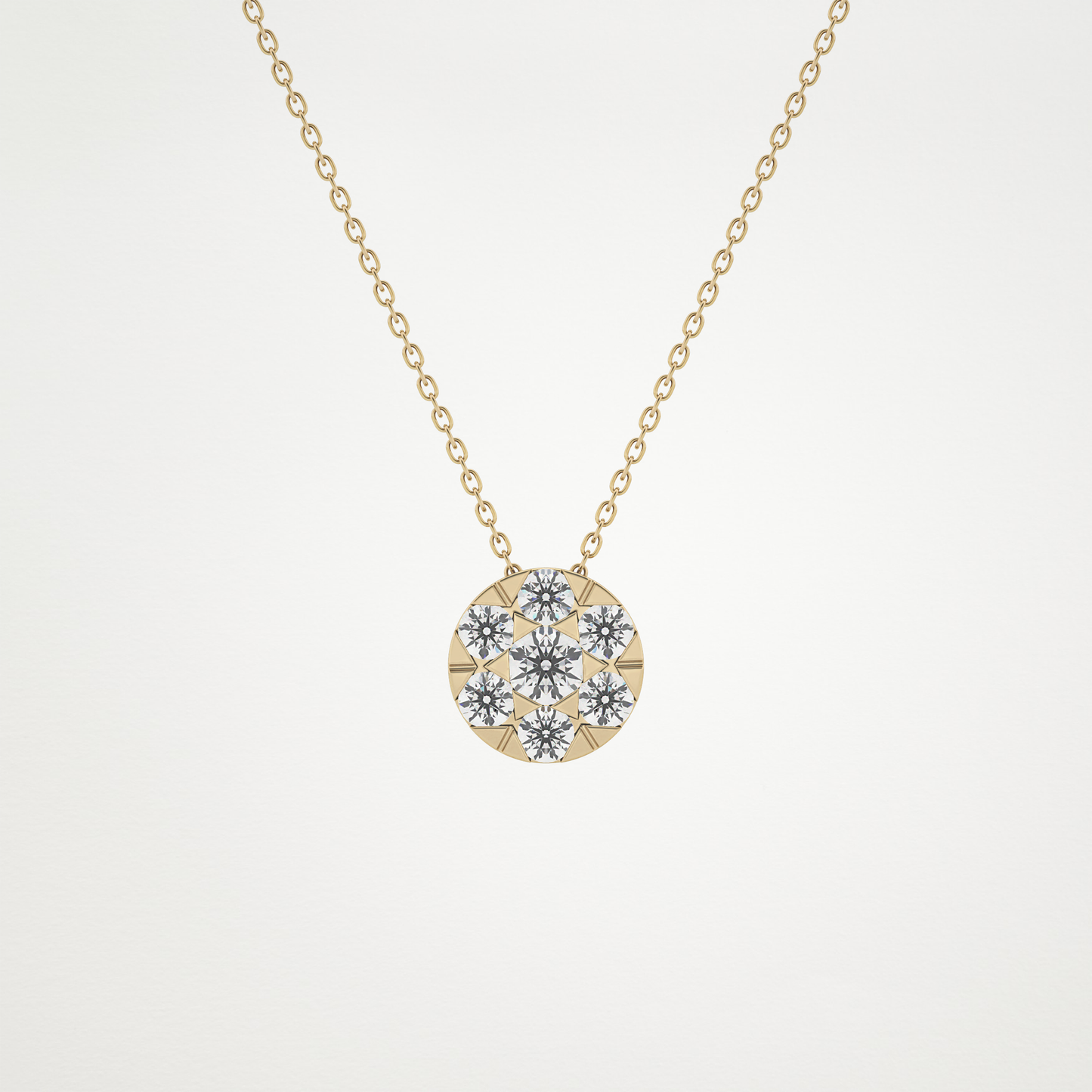 0.57 CT Moissanite Circle Shaped Necklace in 14K or 18K Solid Gold – DEF Color, VVS Clarity