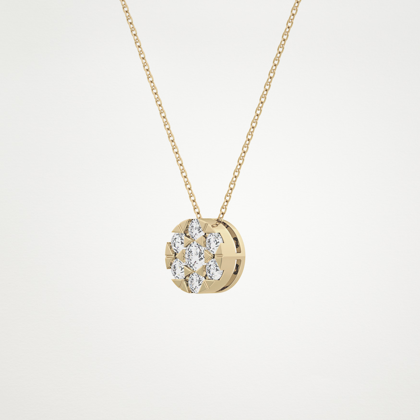 0.57 CT Moissanite Circle Shaped Necklace in 14K or 18K Solid Gold – DEF Color, VVS Clarity
