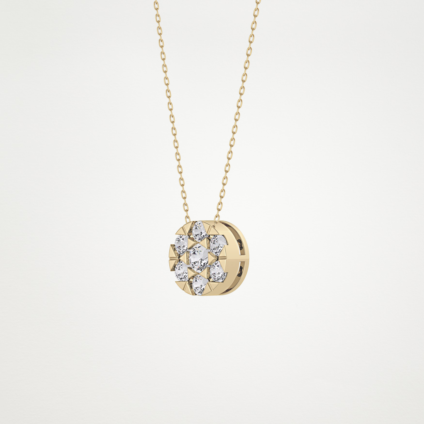 0.57 CT Moissanite Circle Shaped Necklace in 14K or 18K Solid Gold – DEF Color, VVS Clarity