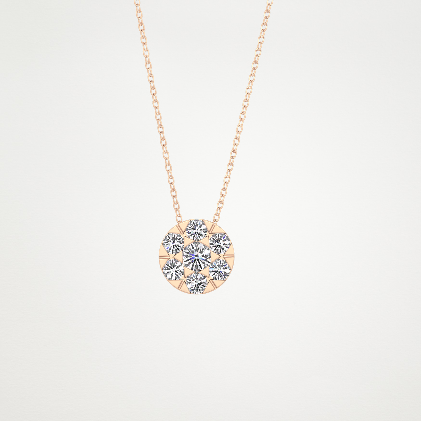 0.57 CT Moissanite Circle Shaped Necklace in 14K or 18K Solid Gold – DEF Color, VVS Clarity