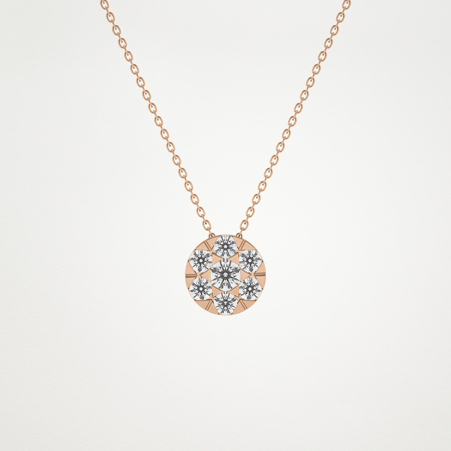 0.57 CT Moissanite Circle Shaped Necklace in 14K or 18K Solid Gold – DEF Color, VVS Clarity