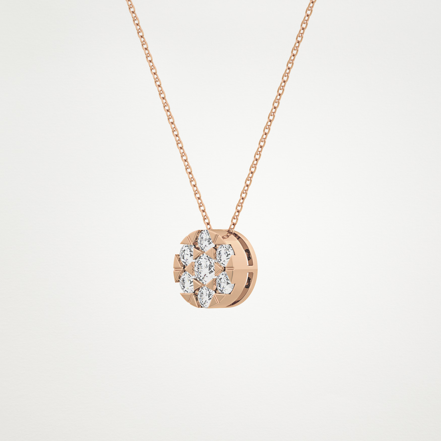 0.57 CT Moissanite Circle Shaped Necklace in 14K or 18K Solid Gold – DEF Color, VVS Clarity