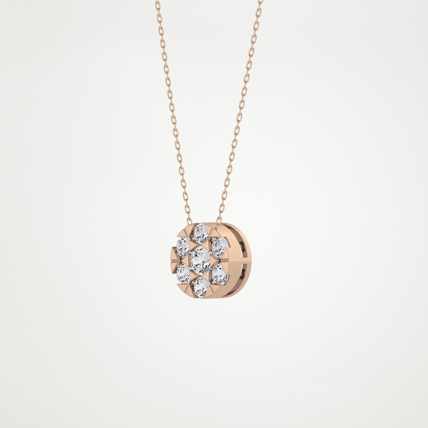 0.57 CT Moissanite Circle Shaped Necklace in 14K or 18K Solid Gold – DEF Color, VVS Clarity