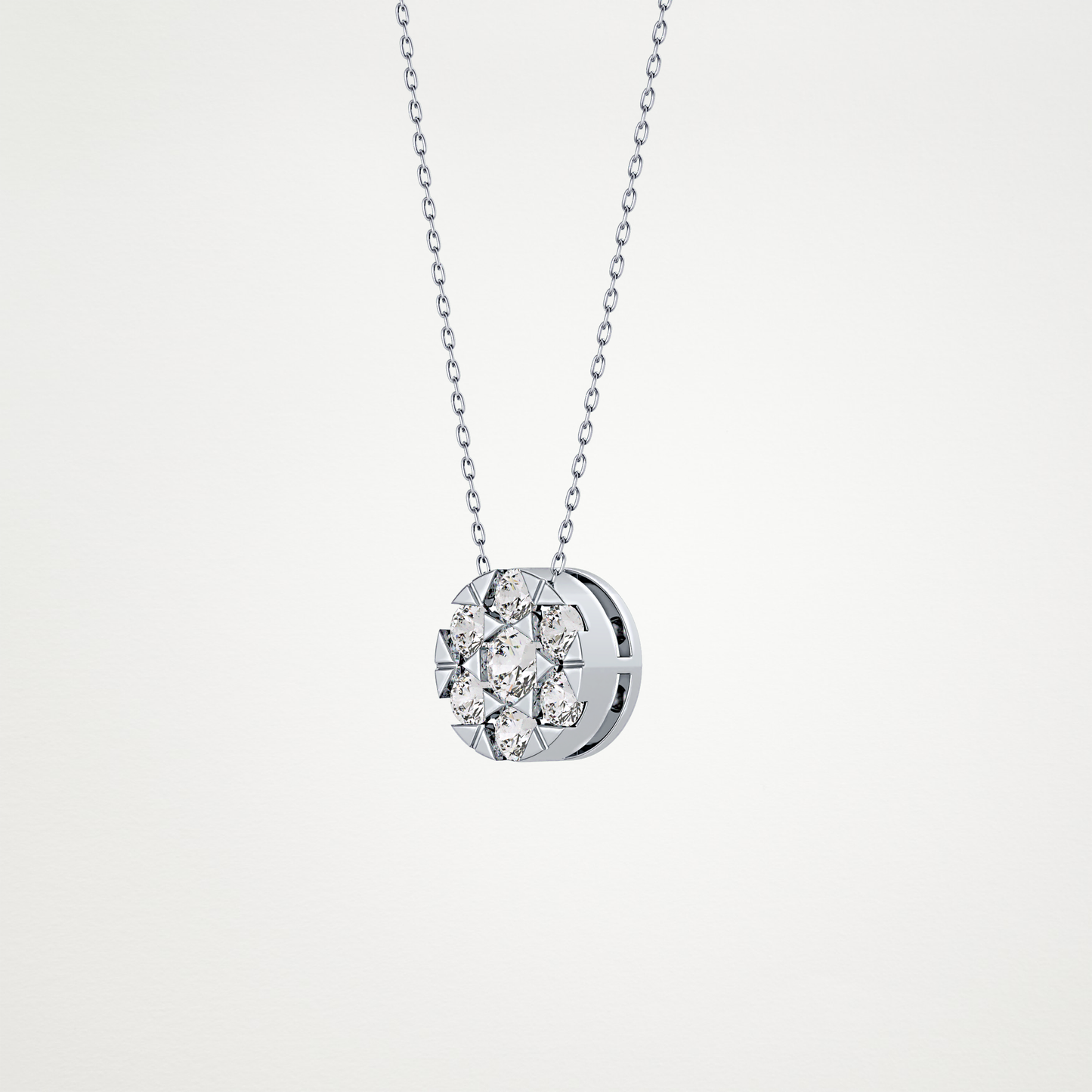 0.57 CT Moissanite Circle Shaped Necklace in 14K or 18K Solid Gold – DEF Color, VVS Clarity
