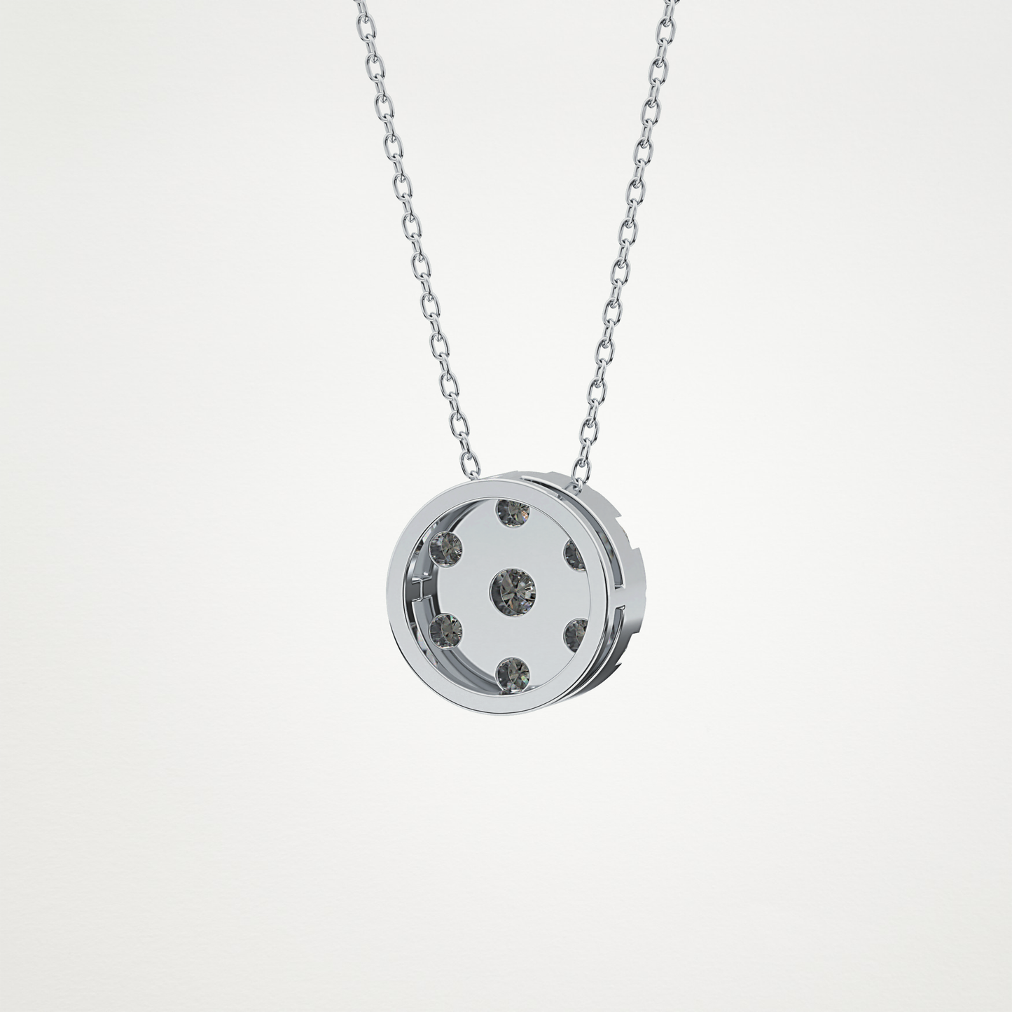 0.57 CT Moissanite Circle Shaped Necklace in 14K or 18K Solid Gold – DEF Color, VVS Clarity