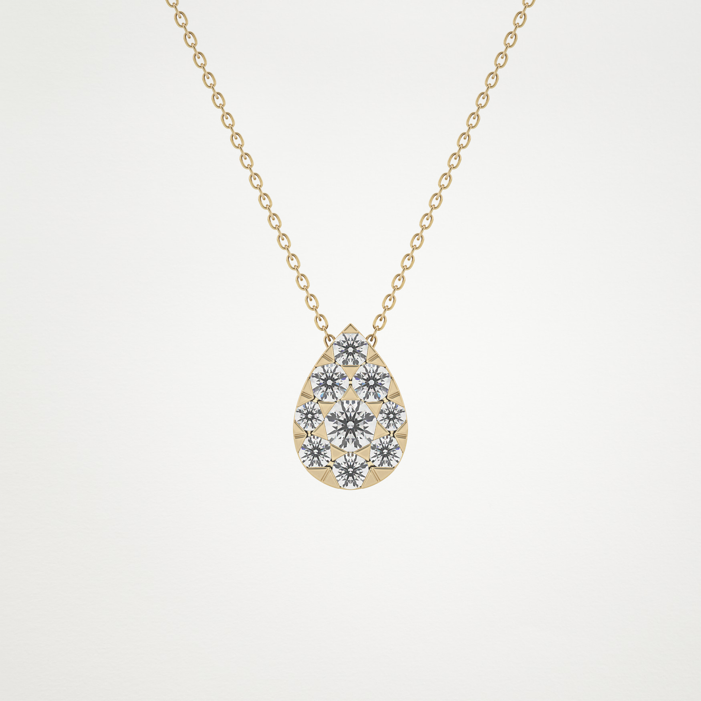 0.67 CT Moissanite Pear Shaped Necklace in 14K or 18K Solid Gold – DEF Color, VVS Clarity