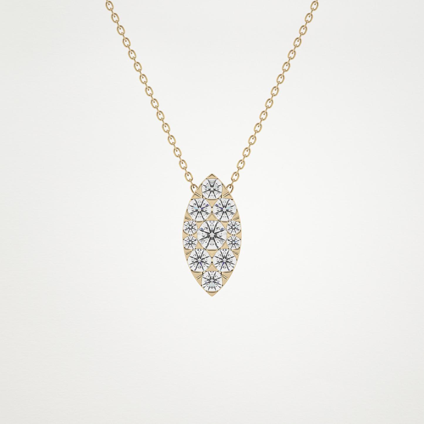 0.7 CT Moissanite Marquise Necklace in 14K or 18K Solid Gold – DEF Color, VVS Clarity