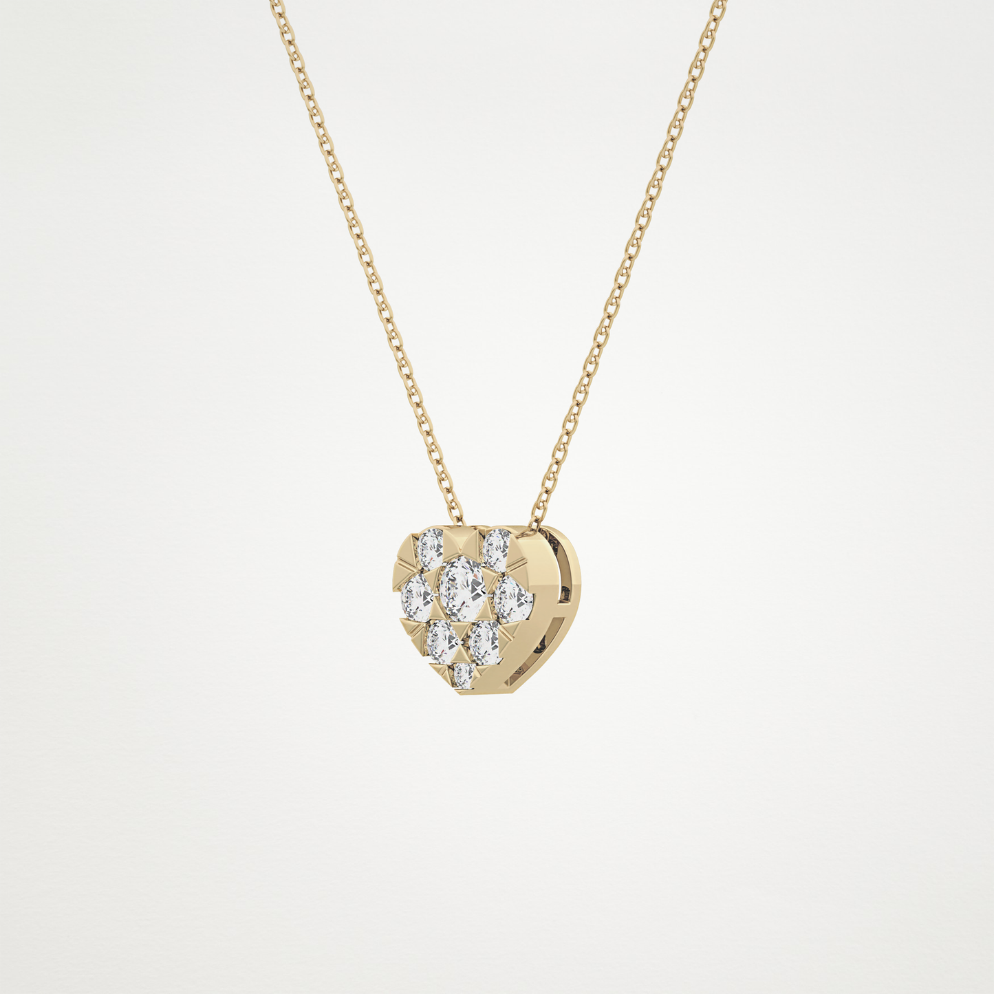 0.475 CT Moissanite Heart Shaped Necklace in 14K or 18K Solid Gold – DEF Color, VVS Clarity