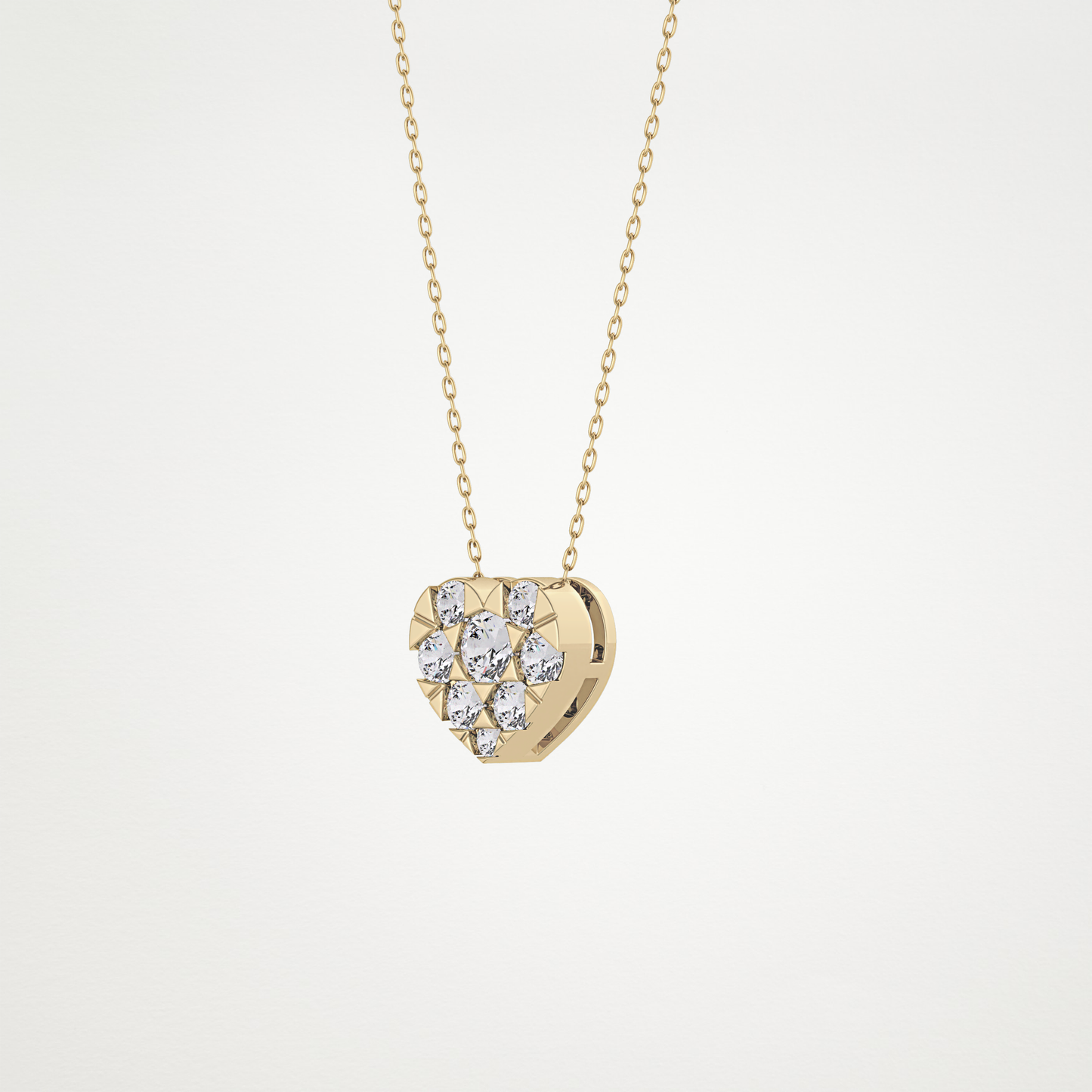 0.475 CT Moissanite Heart Shaped Necklace in 14K or 18K Solid Gold – DEF Color, VVS Clarity