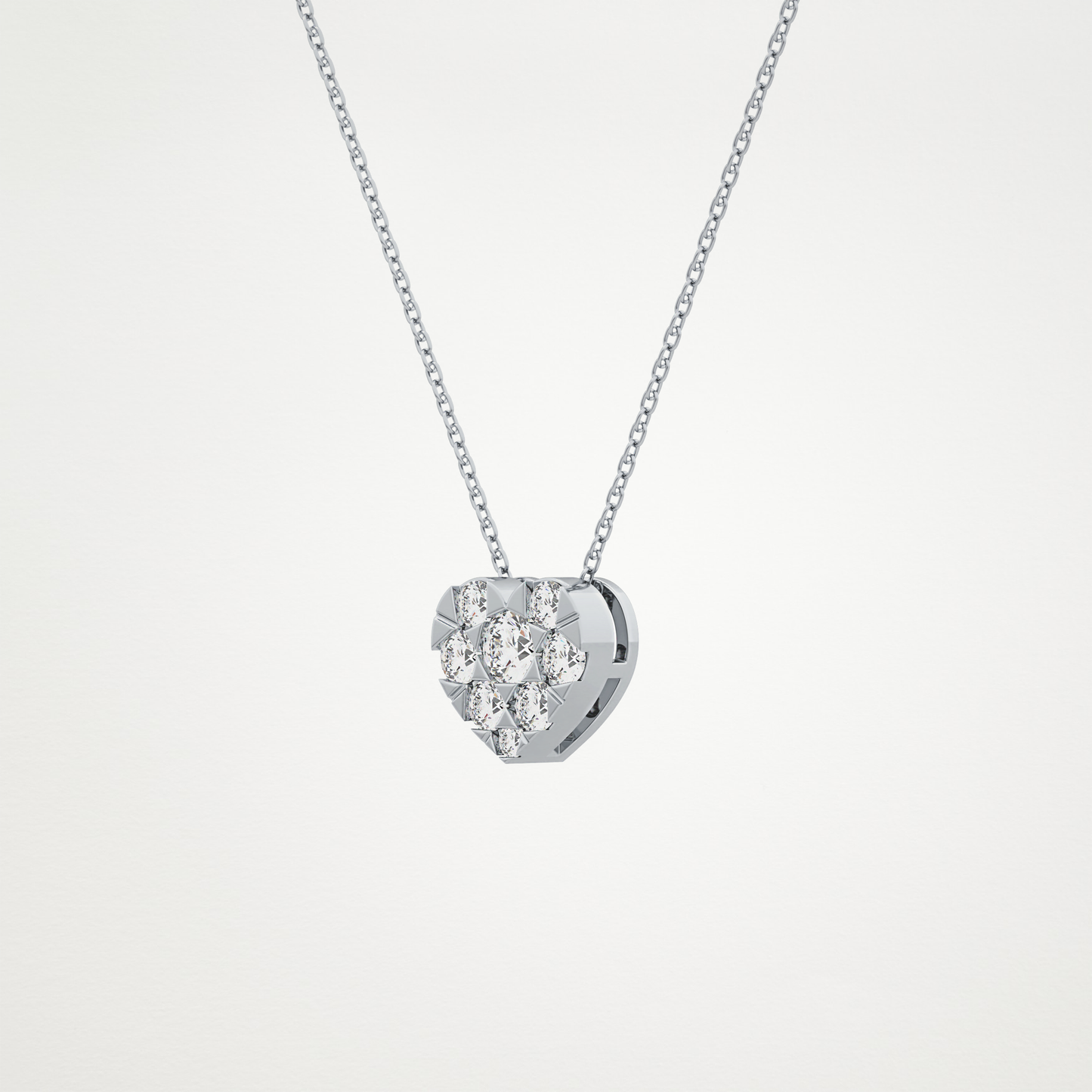 0.475 CT Moissanite Heart Shaped Necklace in 14K or 18K Solid Gold – DEF Color, VVS Clarity