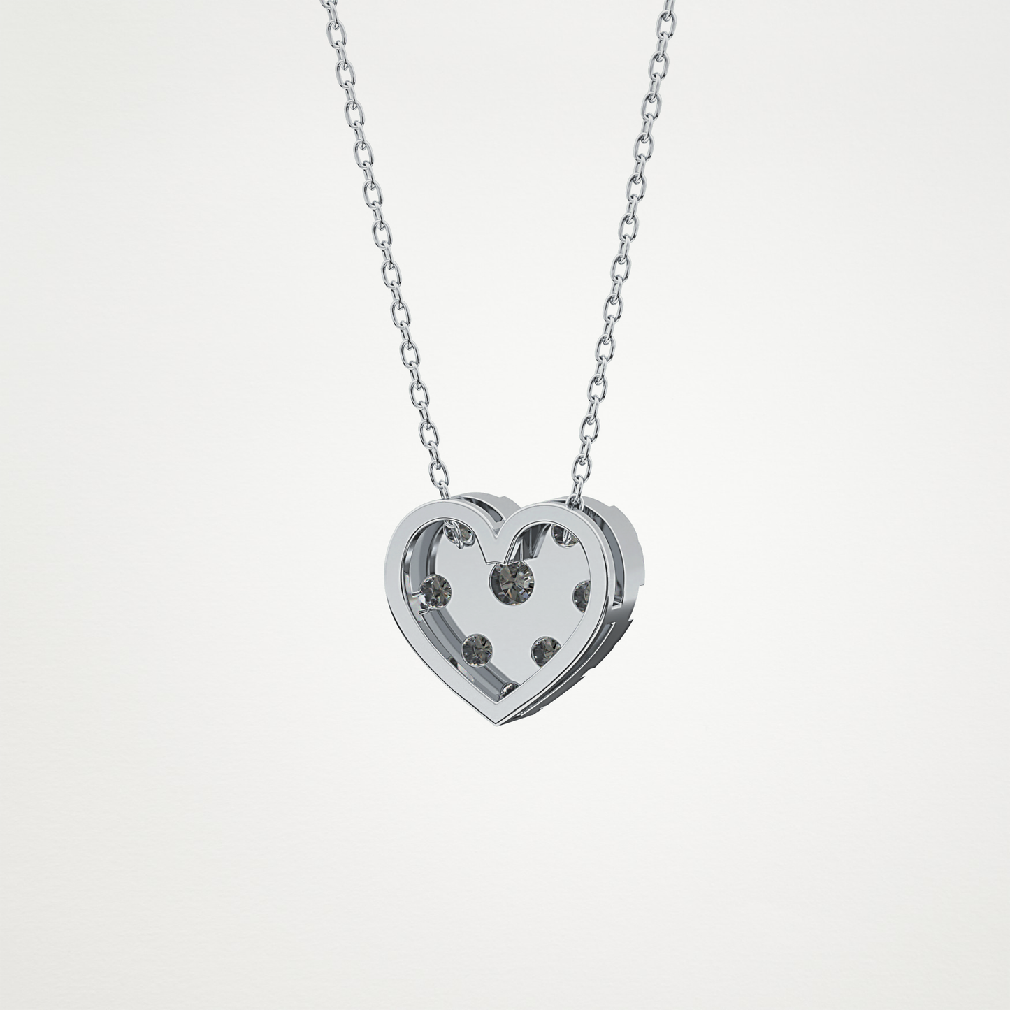 0.475 CT Moissanite Heart Shaped Necklace in 14K or 18K Solid Gold – DEF Color, VVS Clarity