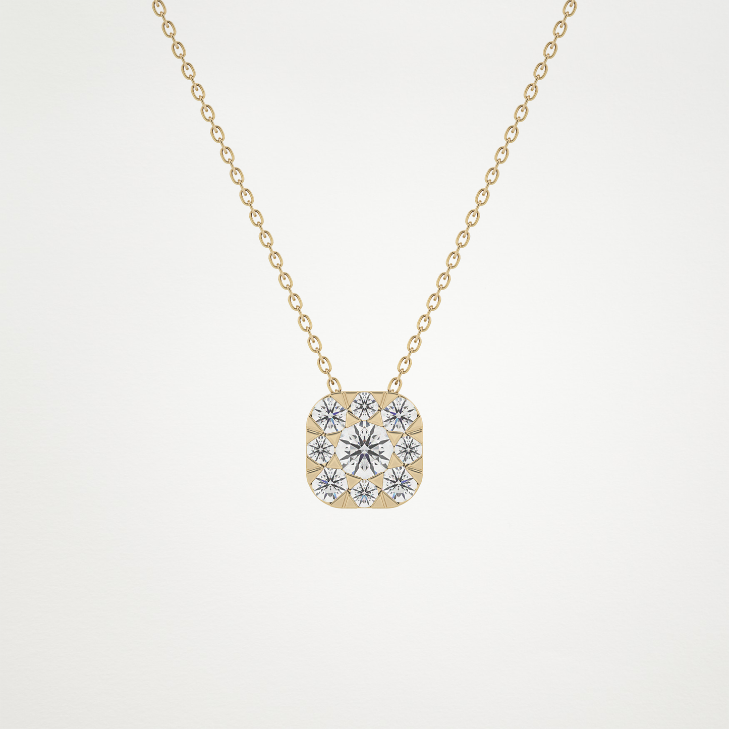 1.16 CT Moissanite Cushion Necklace in 14K or 18K Solid Gold – DEF Color, VVS Clarity