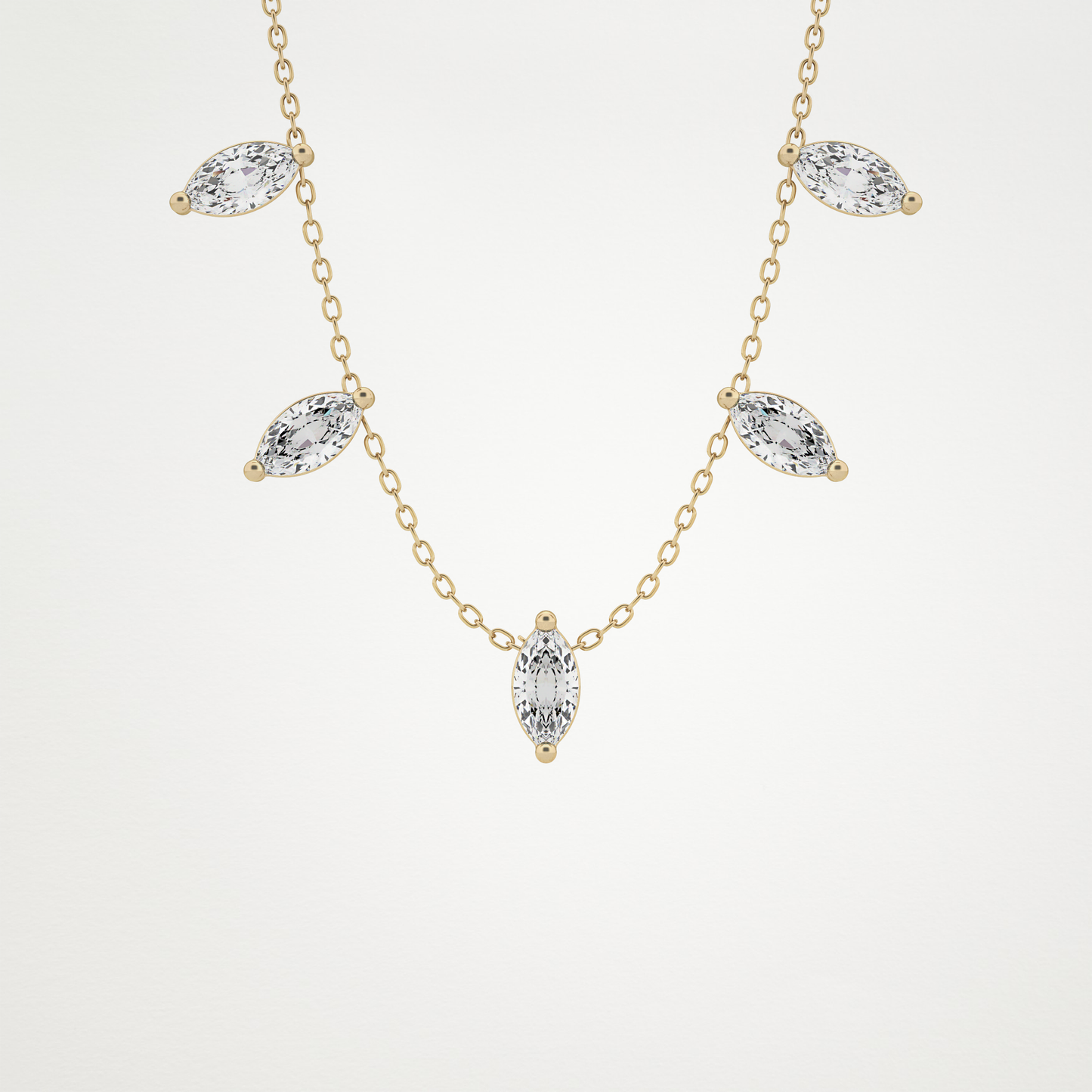 0.88 CT Moissanite Marquise Necklace in 14K or 18K Solid Gold – DEF Color, VVS Clarity