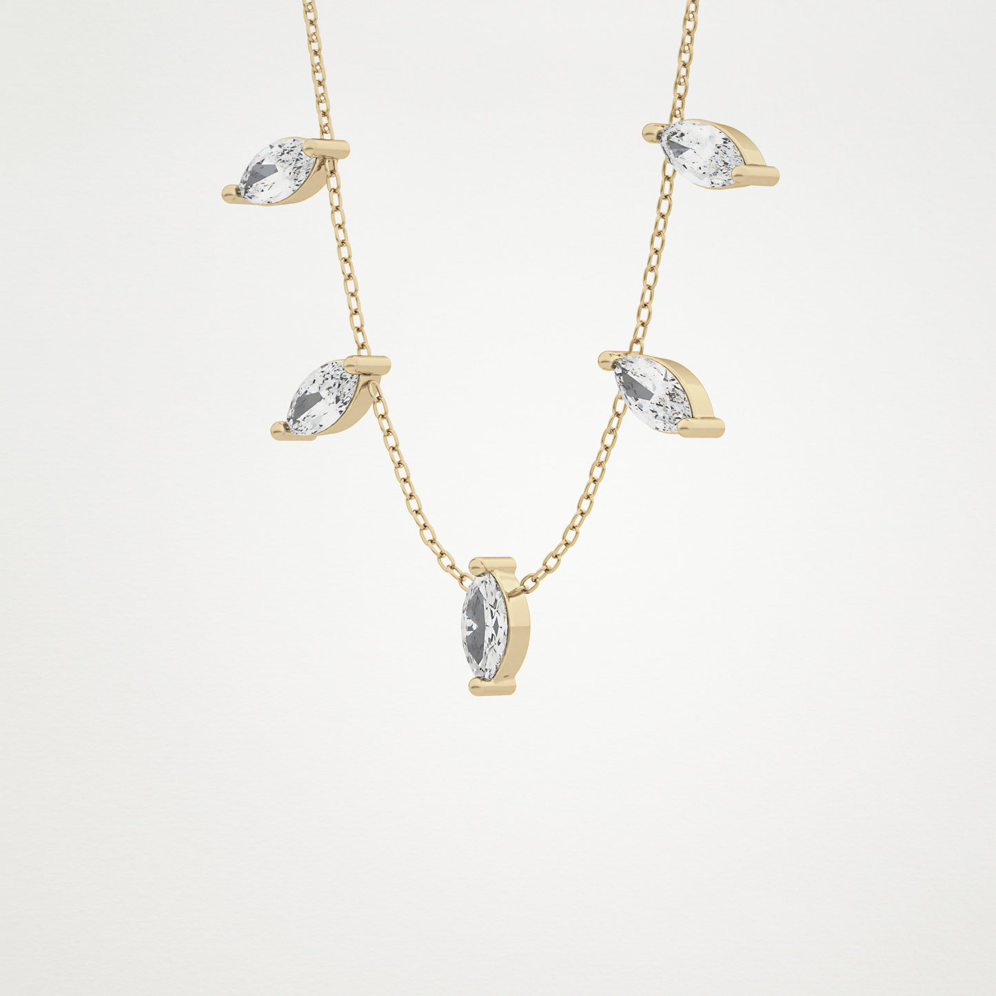 0.88 CT Moissanite Marquise Necklace in 14K or 18K Solid Gold – DEF Color, VVS Clarity