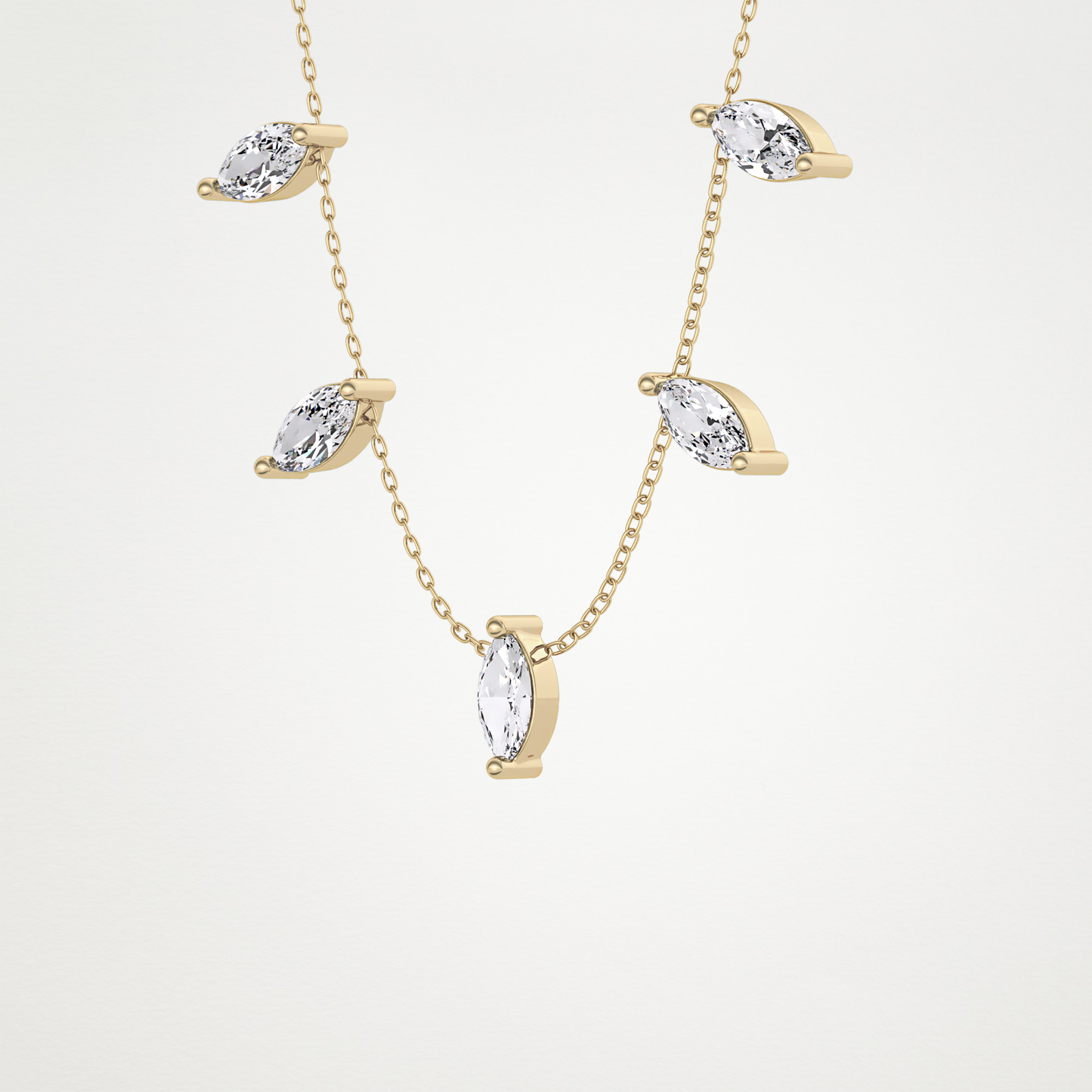 0.88 CT Moissanite Marquise Necklace in 14K or 18K Solid Gold – DEF Color, VVS Clarity